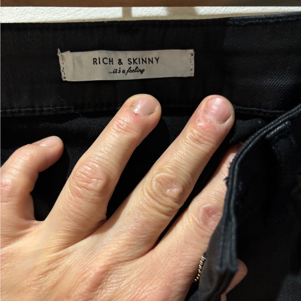 Black Biker Style Pants with Mesh Detail - Picture 5 of 6